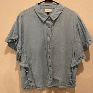 Universal Thread Light Blue Linen Button Down
